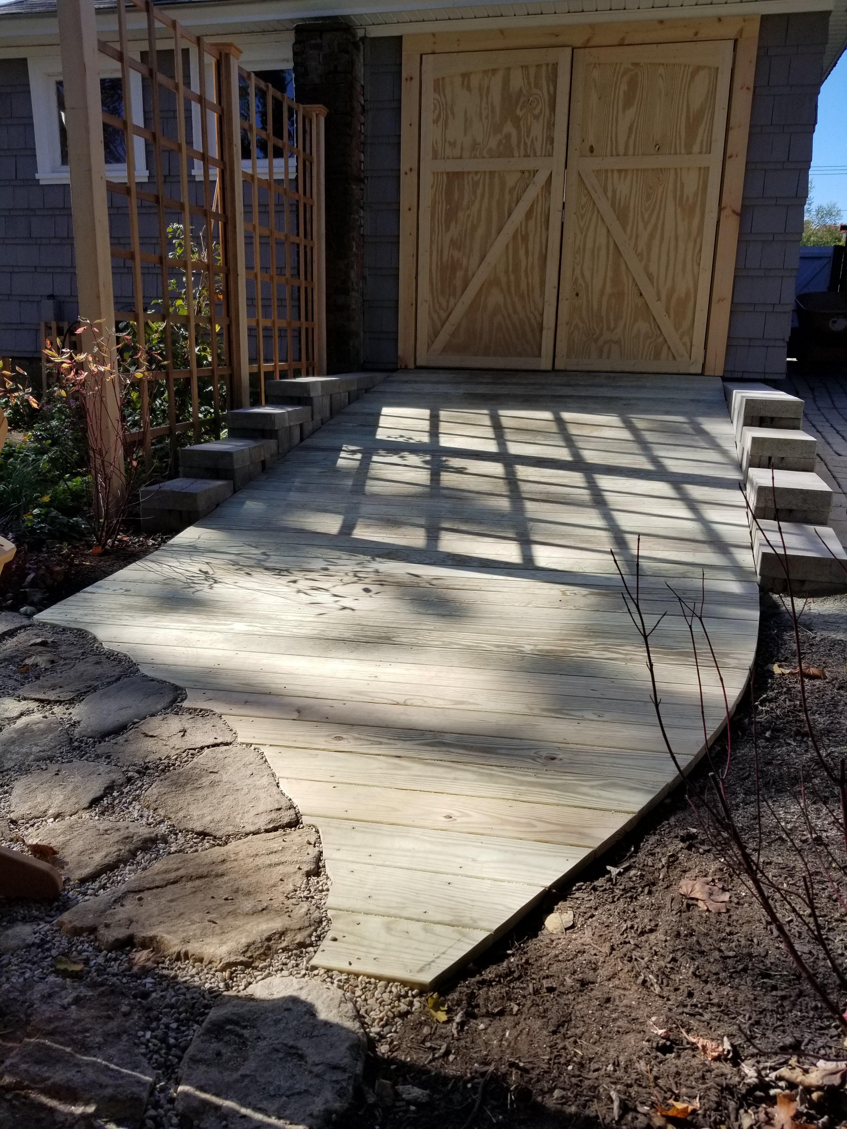 Outdoor wood deck project